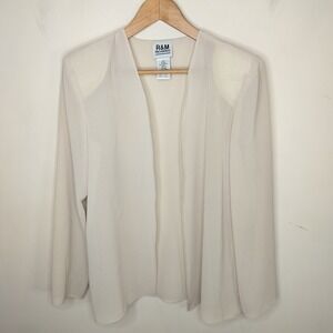R&M Richards Cardigan Topper Open‎ Front Lightweight Beige